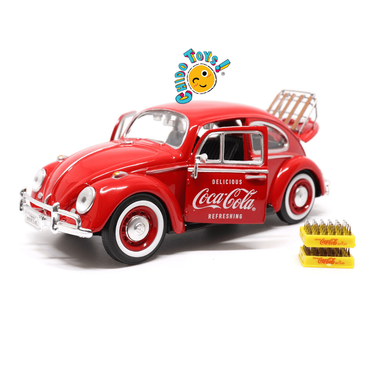 Volkswagen Beetle 1966 Coca - Cola Oficial 1:24 | Modelo a Escala Coleccionable - Chido Toys