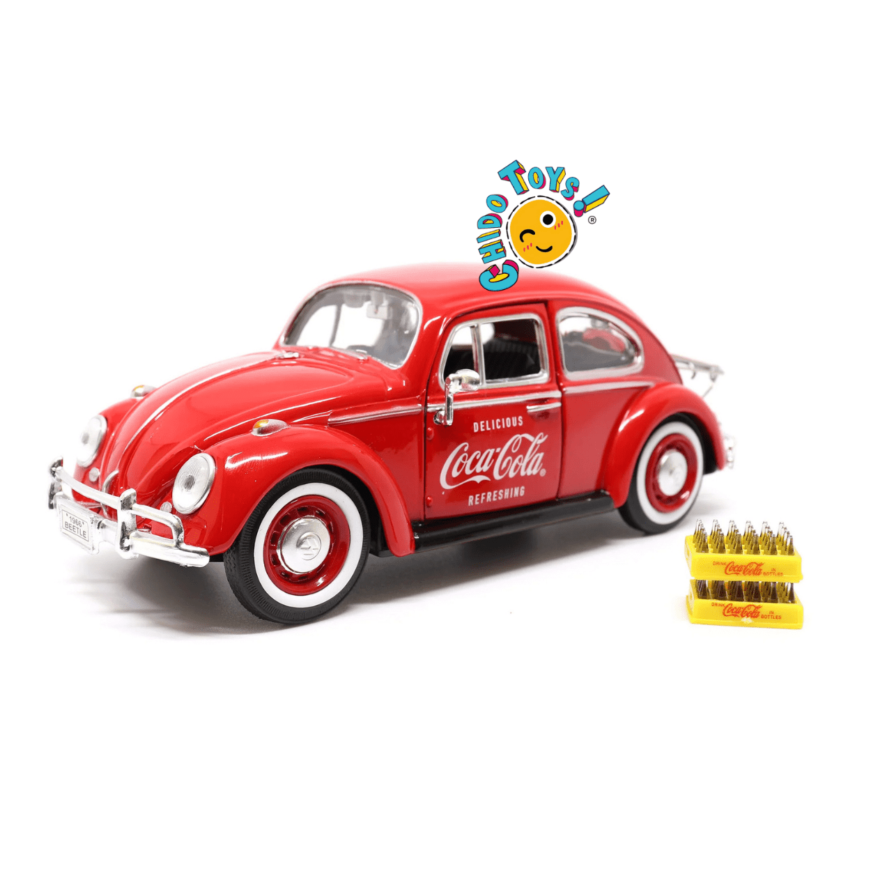 Volkswagen Beetle 1966 Coca - Cola Oficial 1:24 | Modelo a Escala Coleccionable - Chido Toys