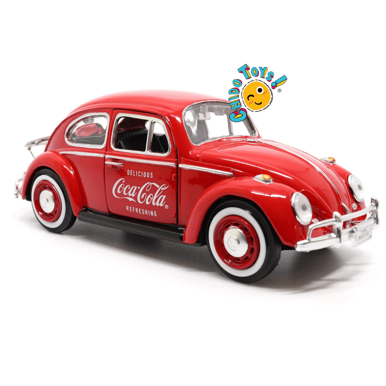 Volkswagen Beetle 1966 Coca - Cola Oficial 1:24 | Modelo a Escala Coleccionable - Chido Toys