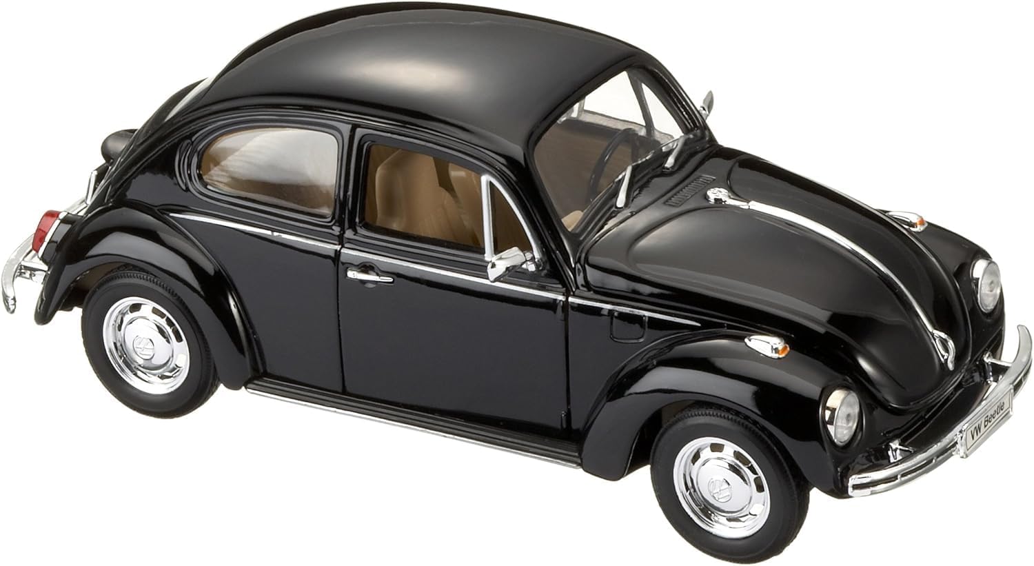Volkswagen Beetle clásico 1:24 negro con apertura de puertas y cofre - Chido Toys