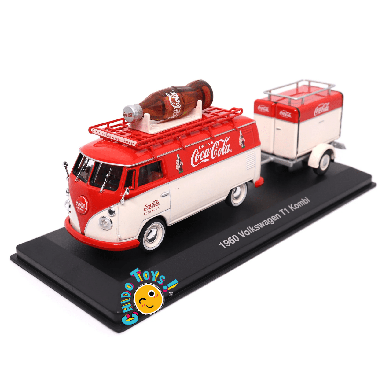Volkswagen T1 Kombi 1960 Coca - Cola con Remolque – Escala 1:43 Diecast - Chido Toys
