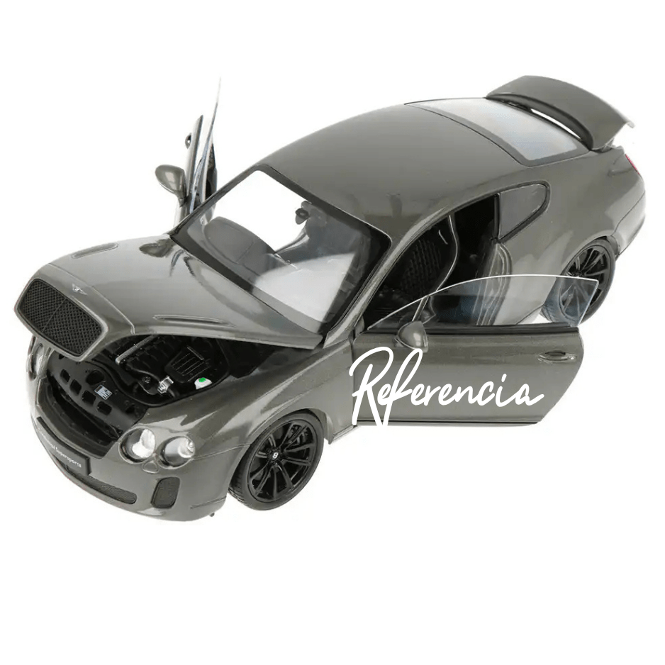 Welly Bentley Continental Supersports 1:18 gris metálico con dirección funcional - Chido Toys