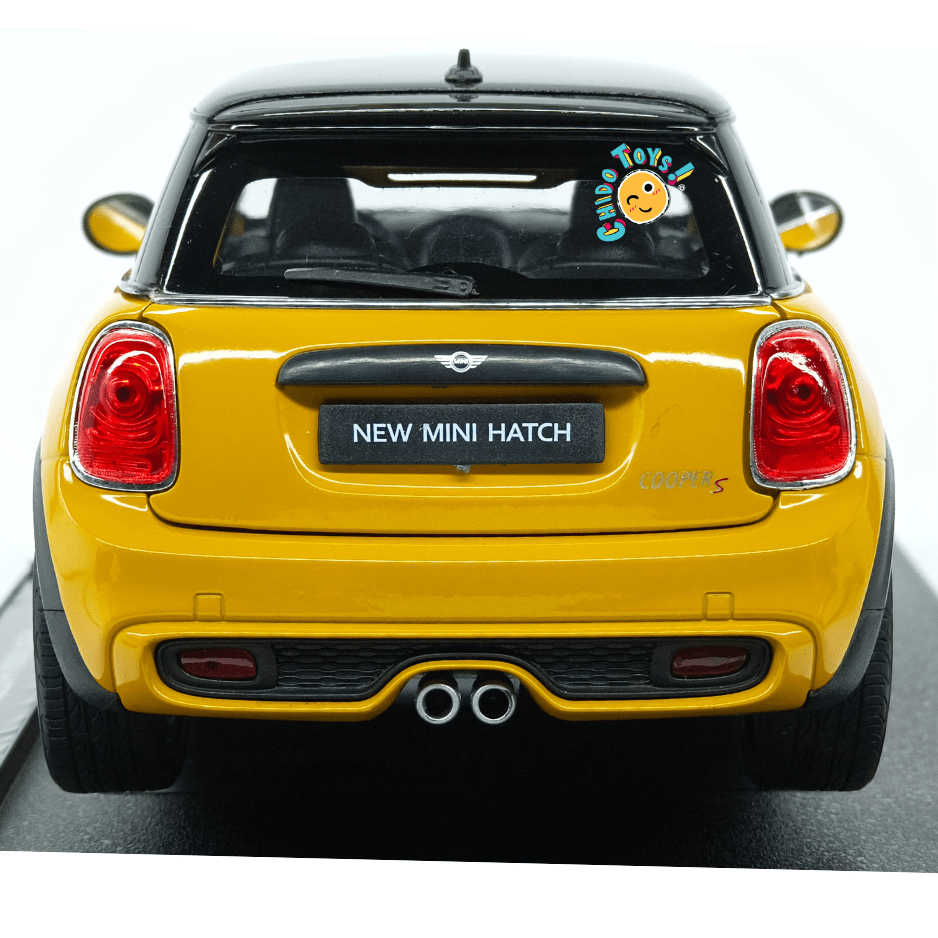 Welly NEX MINI Cooper S Hatch 2015 1:18 Volcanic Orange con techo negro - Chido Toys