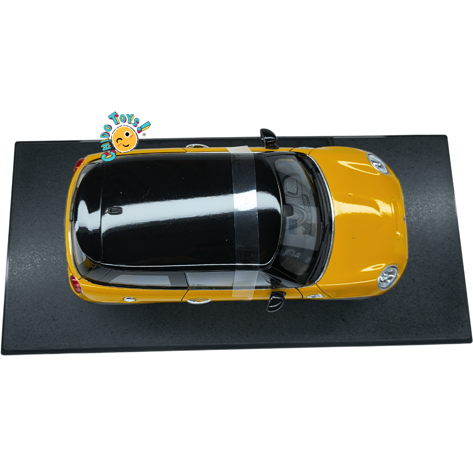 Welly NEX MINI Cooper S Hatch 2015 1:18 Volcanic Orange con techo negro - Chido Toys