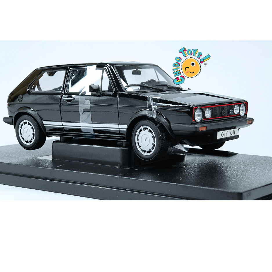 Welly NEX Volkswagen Golf I GTI 1:18 Negro con base de exhibición - Chido Toys