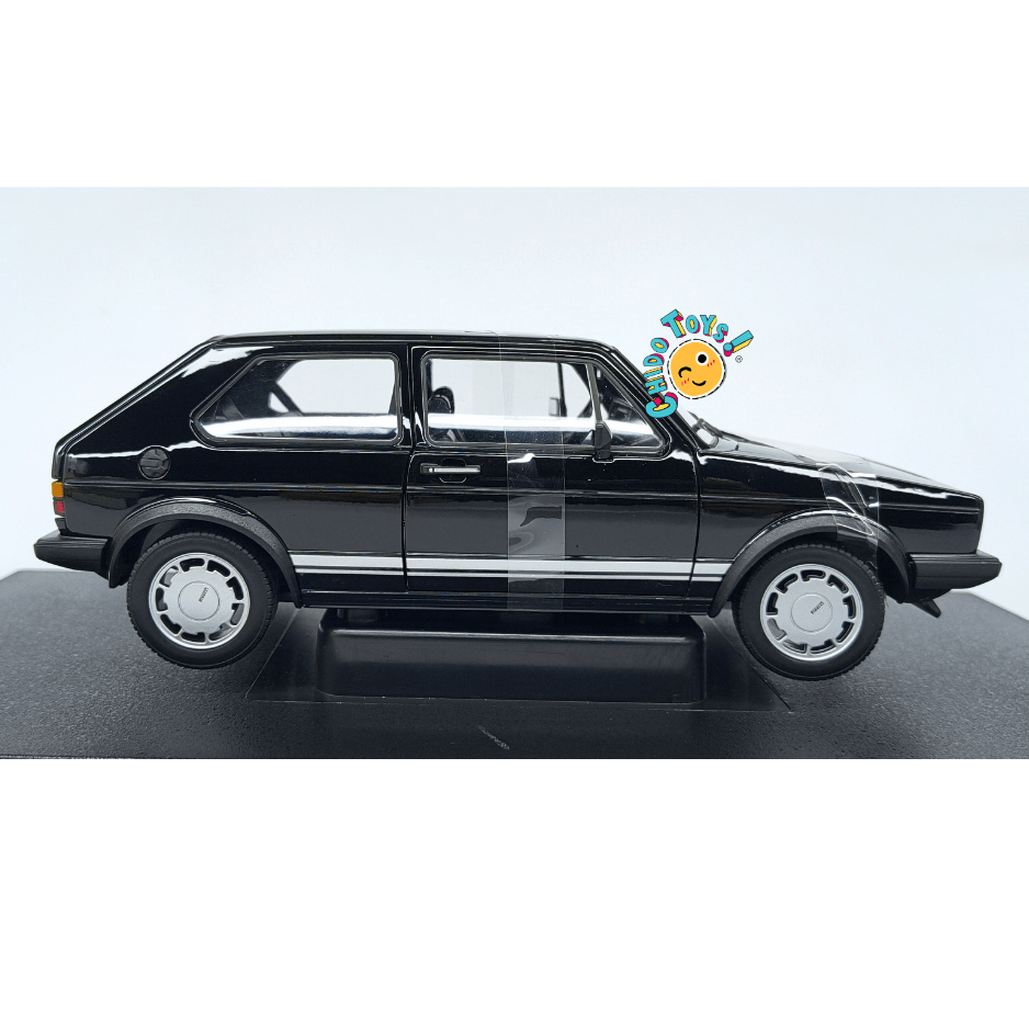 Welly NEX Volkswagen Golf I GTI 1:18 Negro con base de exhibición - Chido Toys