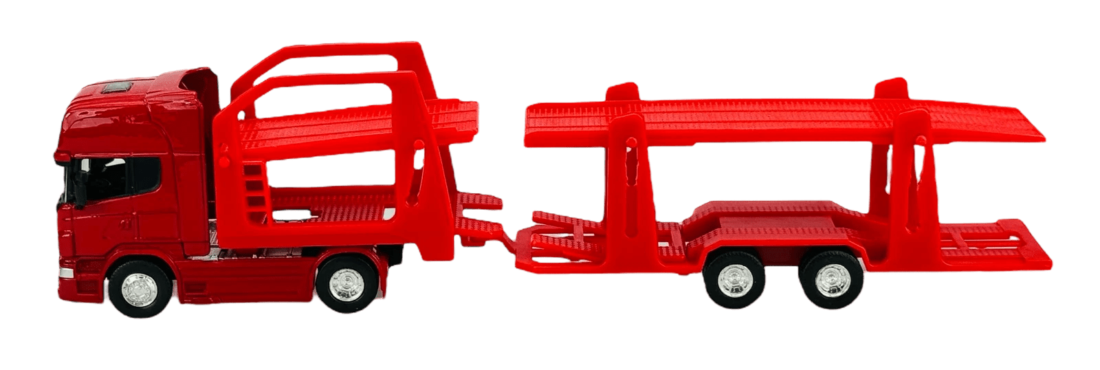 Welly Scania V8 R730 Car Carrier 1:64 Rojo con Autos - Chido Toys