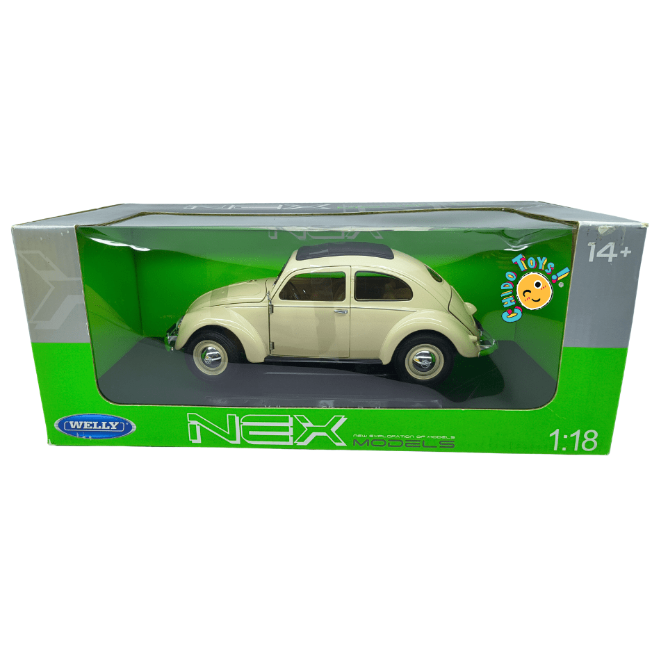 Welly Volkswagen Classic Beetle Split Window 1950 escala 1:18 color marfil - Chido Toys