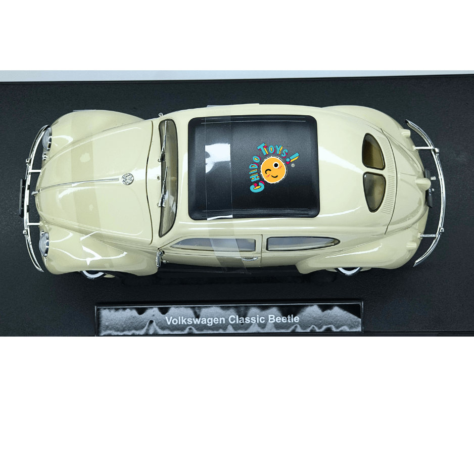 Welly Volkswagen Classic Beetle Split Window 1950 escala 1:18 color marfil - Chido Toys