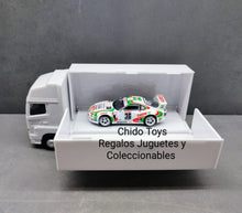 Cargar imagen en el visor de la galería, Auto a escala marca Tarmac Works, Modelo Toyota Supra GT JGTC 1995 M. Sekiya / M. Krumm con embalaje de camión
