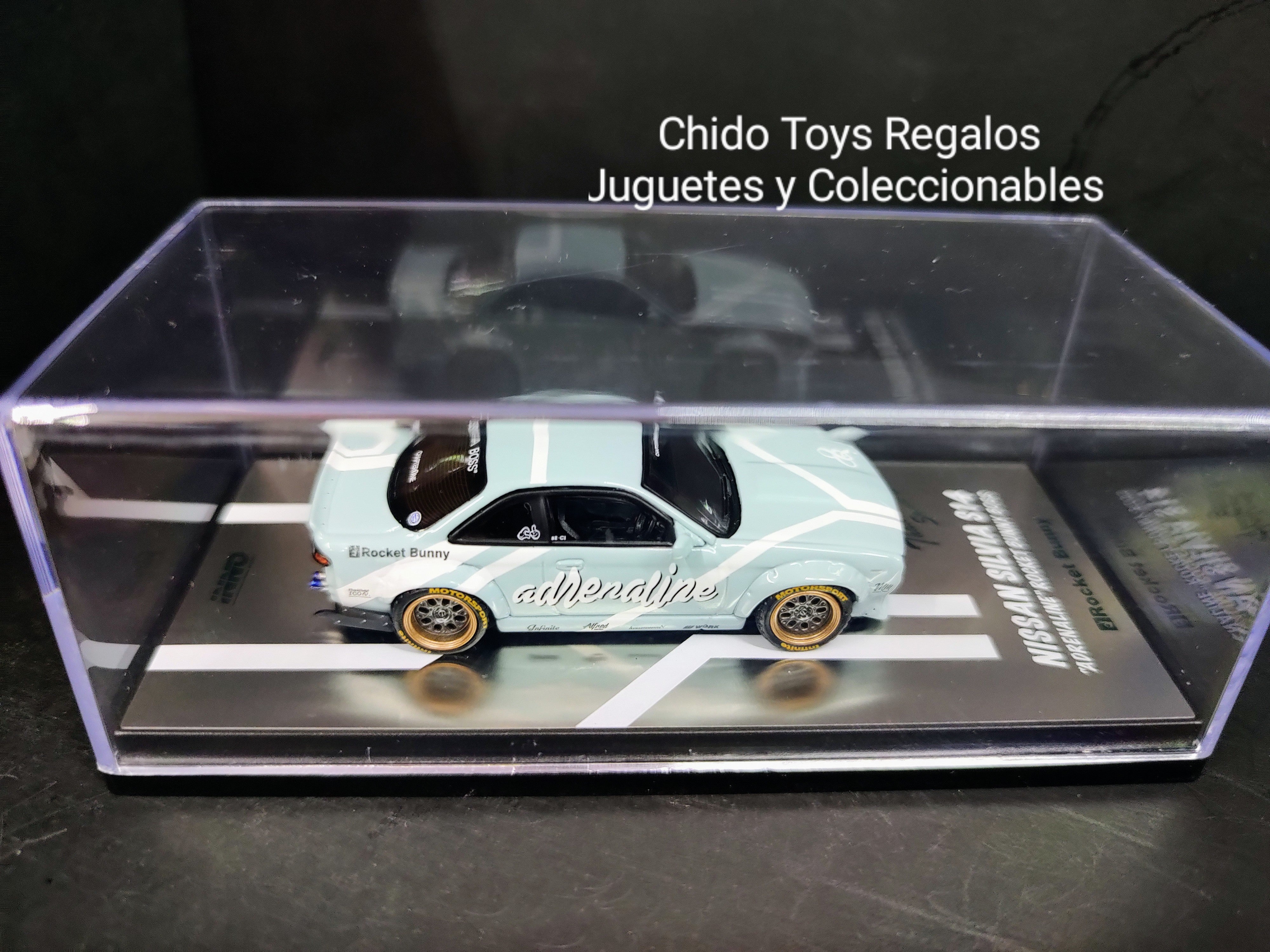 Auto a escala marca Inno64, modelo Nissan Silvia S14, edad 14+ - Chido Toys