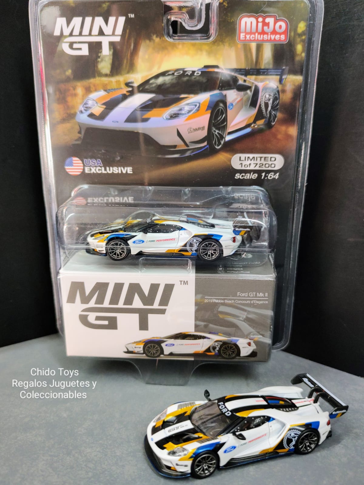 Mini GT Ford GT Mk II 1:64 MiJo exclusivo livery racing - Chido Toys
