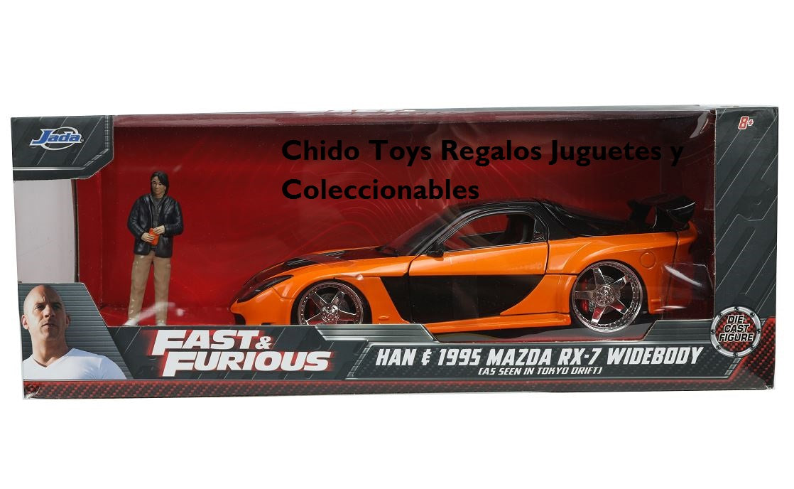 Mazda RX-7 con Figura de Han 1:24 de Jada - Velocidad y Estilo para Regalo o Colección