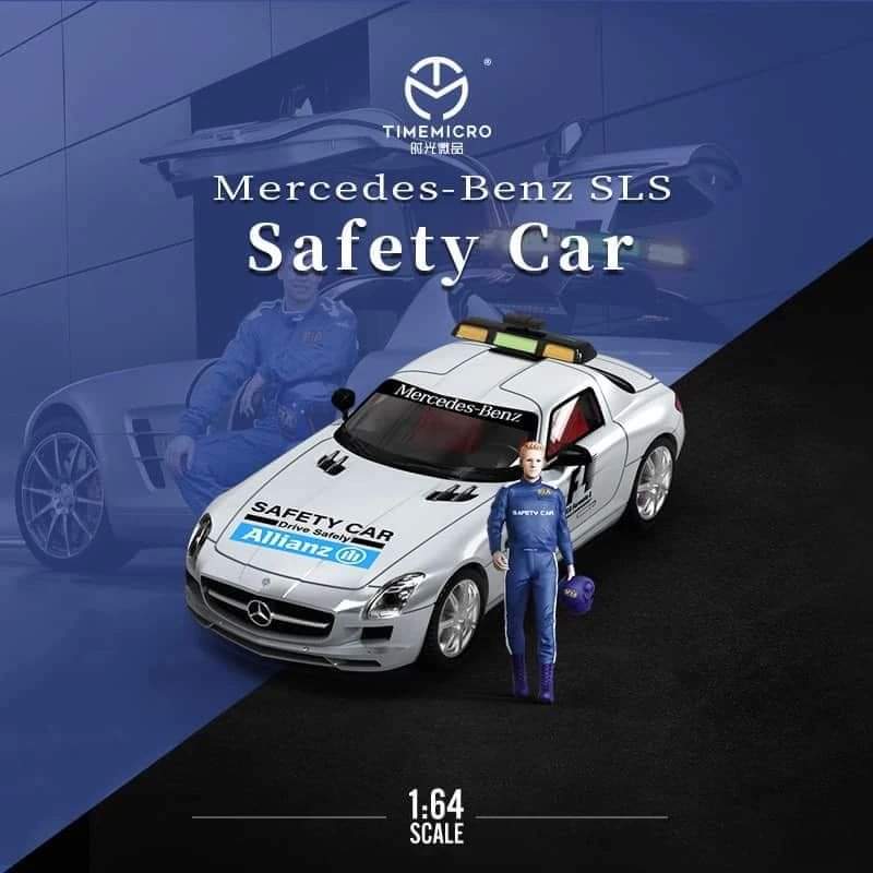 Time Micro Mercedes - Benz SLS Safety Car 1:64 plata con capelo - Chido Toys